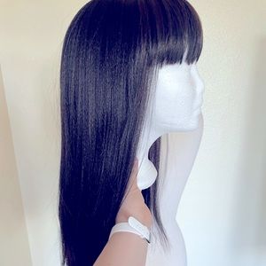 SOLD Synthetic Dark Brown Wig with Bangs